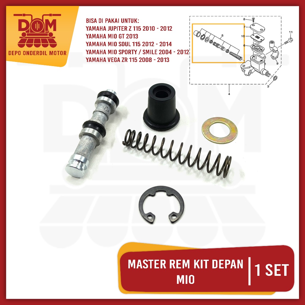 Jual Master Rem Kit Depan Mio Sporty (KAWA) Repairkit Seal Sil Master ...