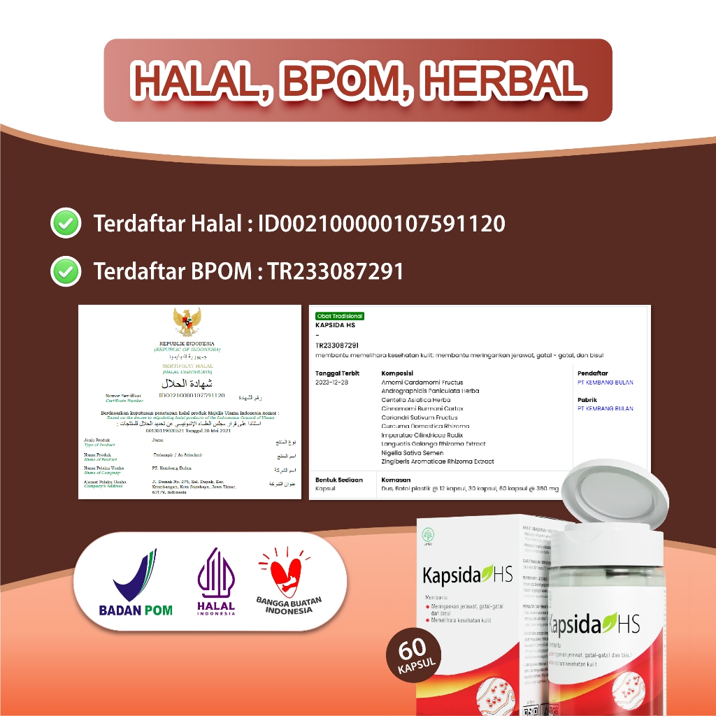 Jual Kapsida HS Botol Isi 60 Kapsul - Obat Jerawat Gatal-gatal Kulit ...