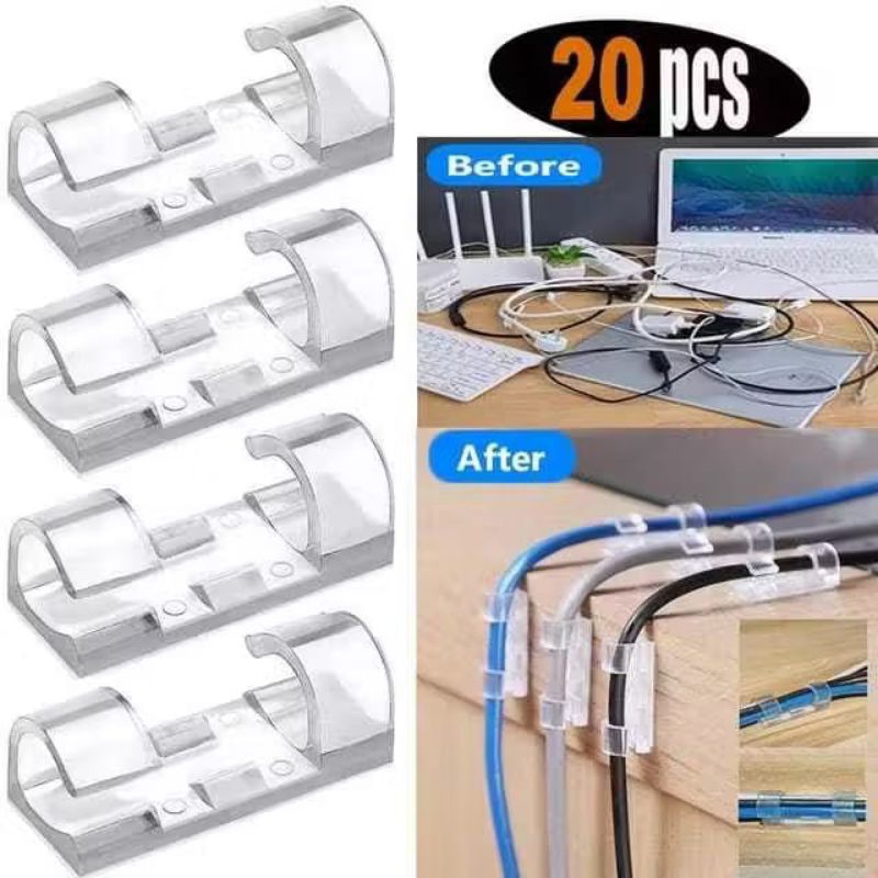 Jual Klip Pengrapih Kabel Tanpa Paku Kabel Isi 20PCS | Shopee Indonesia