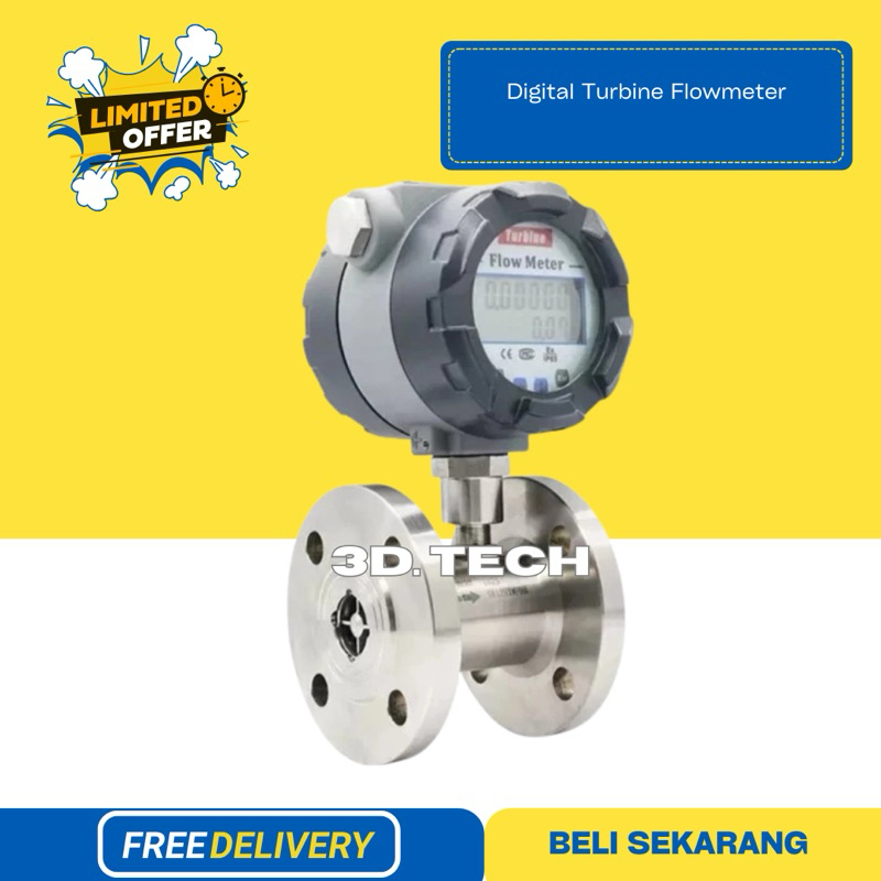 Jual Digital Turbine Flowmeter DN 1 inch 25mm G1 flange for fuel oil ...