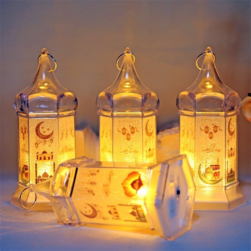 LAMPU LED LENTERA AKRILIK DEKORASI RUMAH TEMA RAMADAN EAD MUBARAK ACRYLIC GRATIS BATERAI