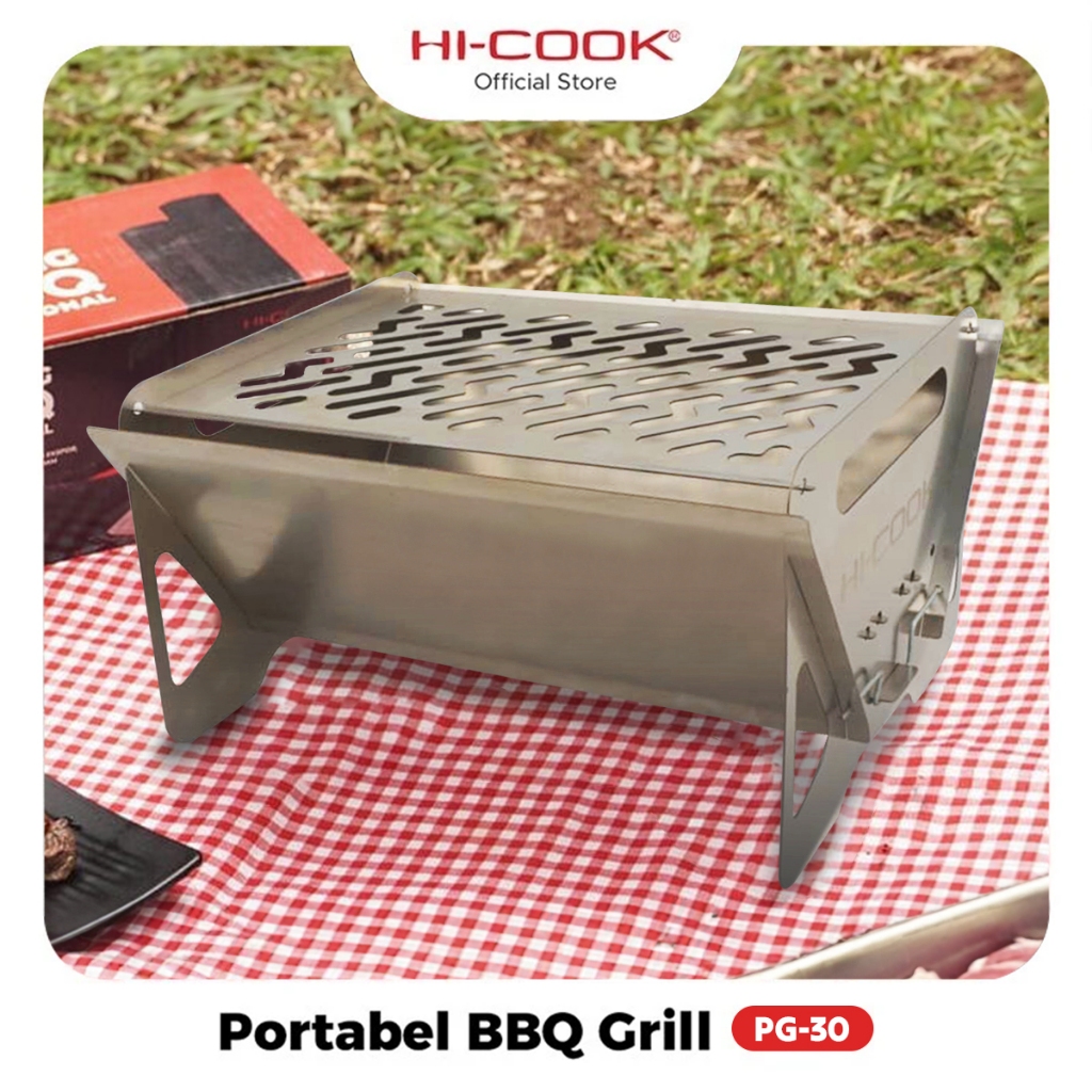 Jual Hi-Cook Portable BBQ Grill Knockdown Besar 30 x 22 | Alat Panggang ...
