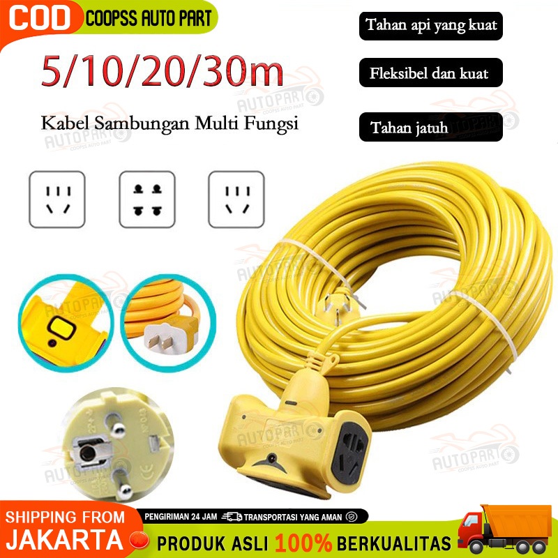 Jual Soket Kabel Extension Cord Extra-long Plug-in Strip 10M/20M/30M ...