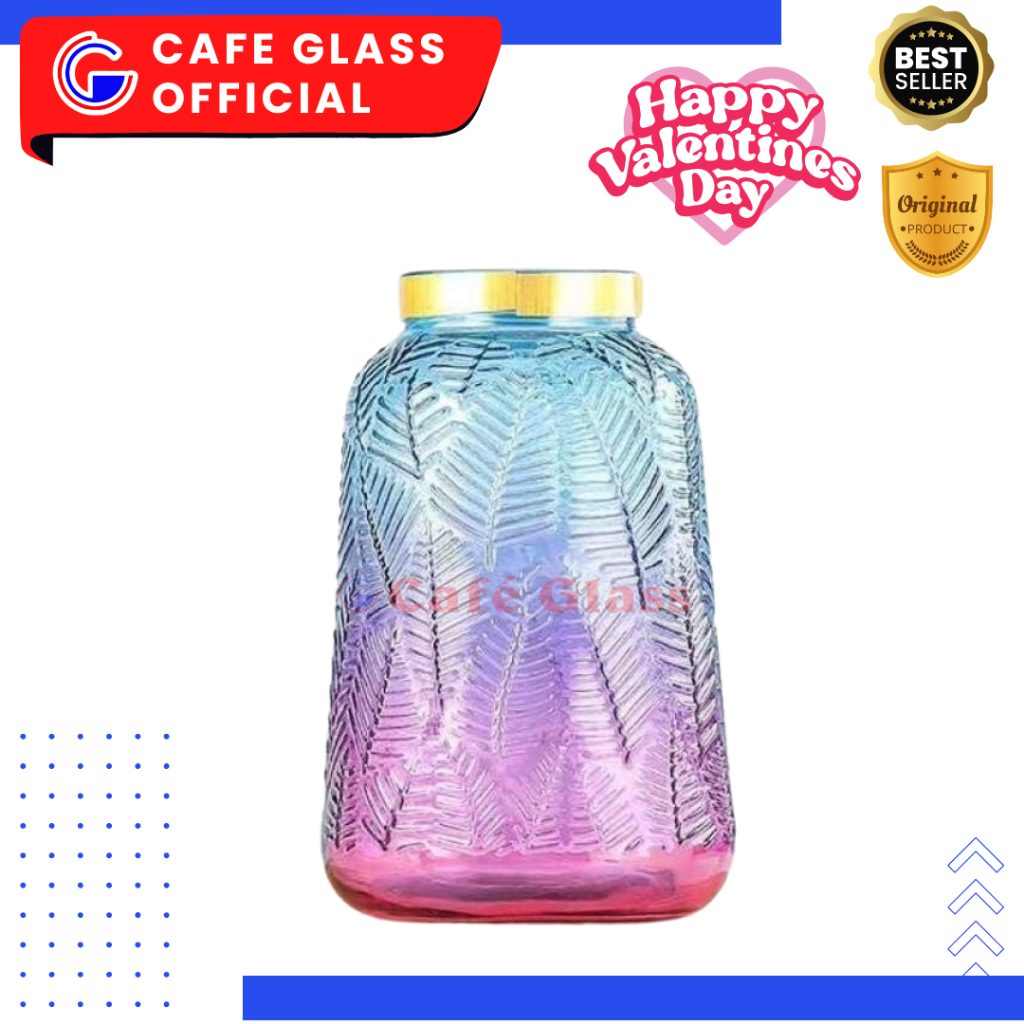 Vas Bunga Kaca Estetik Warna Pastel Ggradasi / Vas Meja Dekorasi Rumah Cantik Fy20 / Vase Bunga Pink Biru Pastel Kekinian / Dekorasi Rumah Kamar Pastel