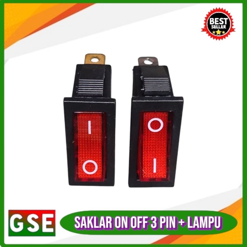 Jual Saklar on off lampu 3 kaki gepeng/Saklar lampu on off 3 kaki tipis ...