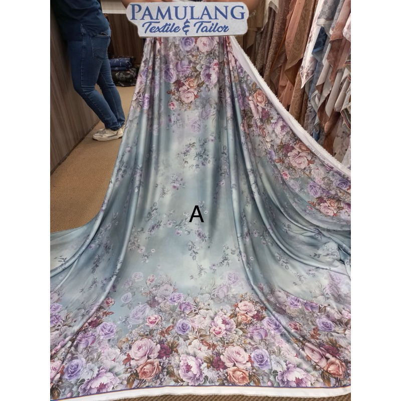 Jual Kain ARMANY Silk Premium ROSE Motif// Harga Per Setengah Meter (50 ...