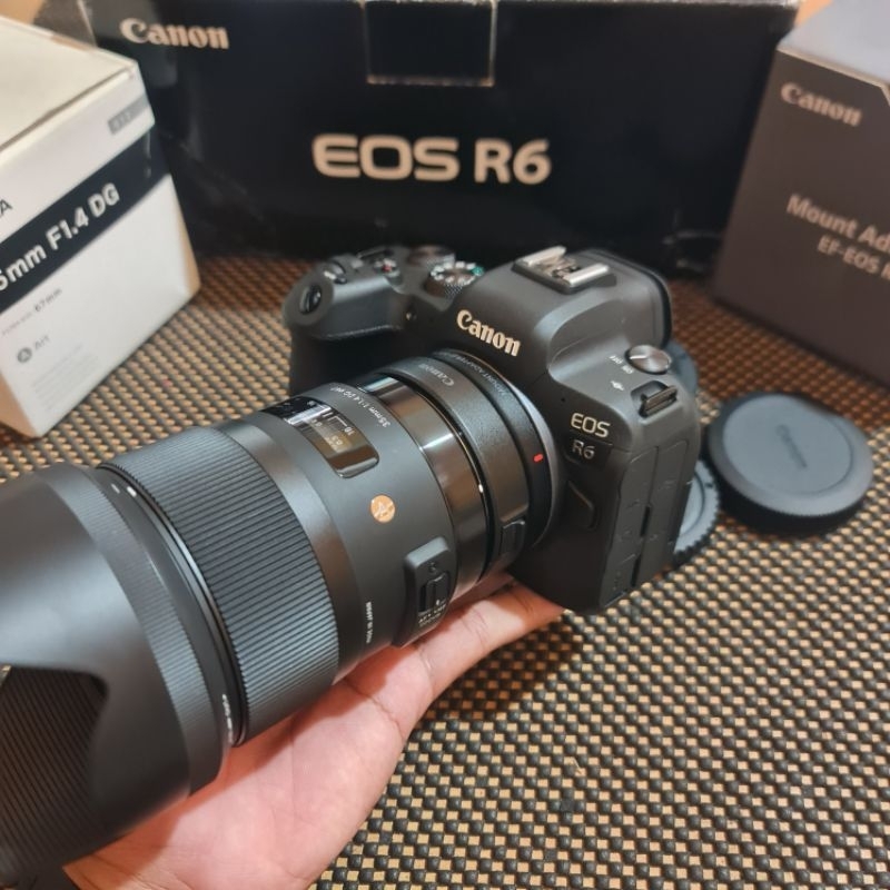 Jual KAMERA CANON EOS R6 + ADAPTER CANON + SIGMA ART 35MM F1.4 FULLSET ...