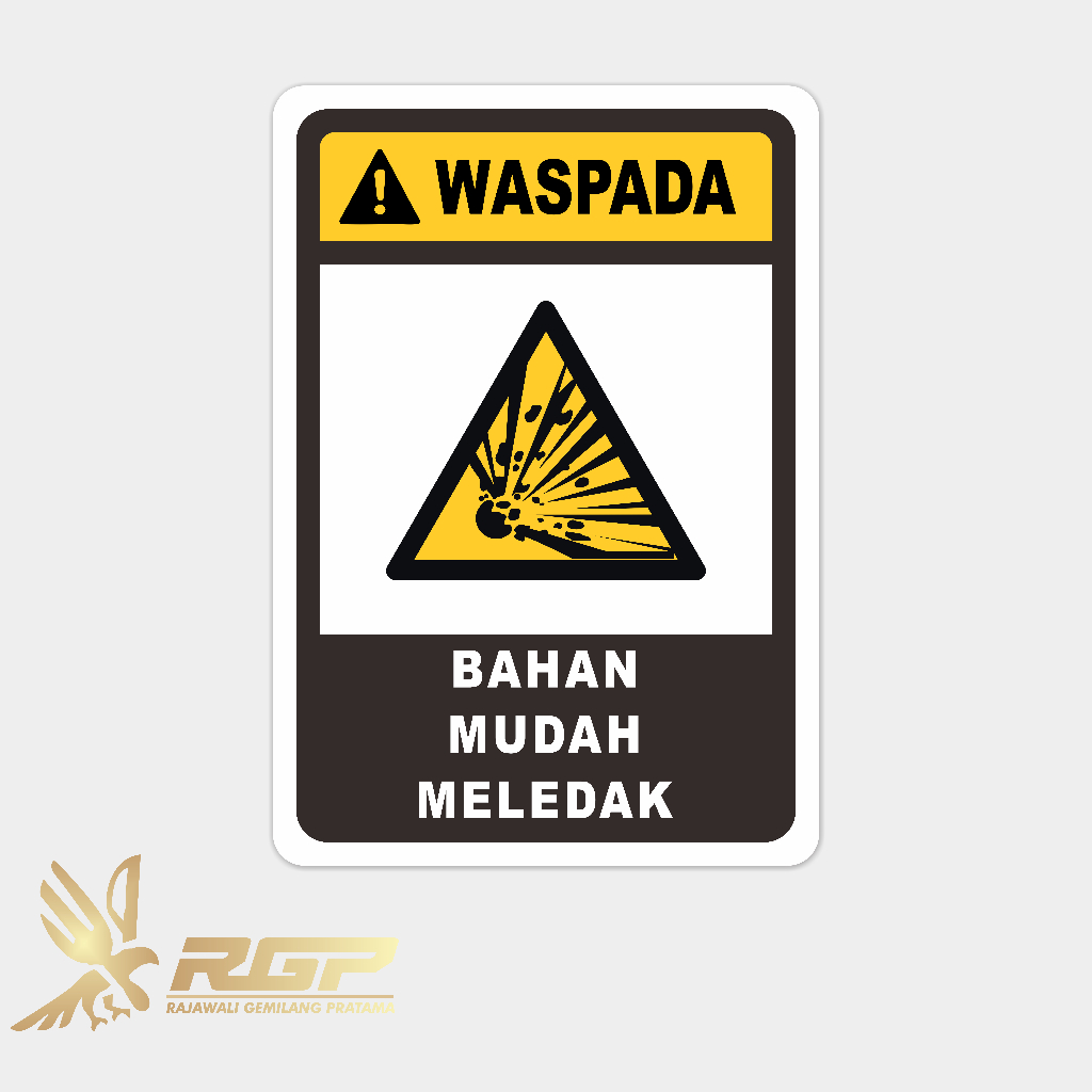Jual Rambu K3 Waspada Bahan Mudah Meledak - Plat Alumunium | Shopee ...