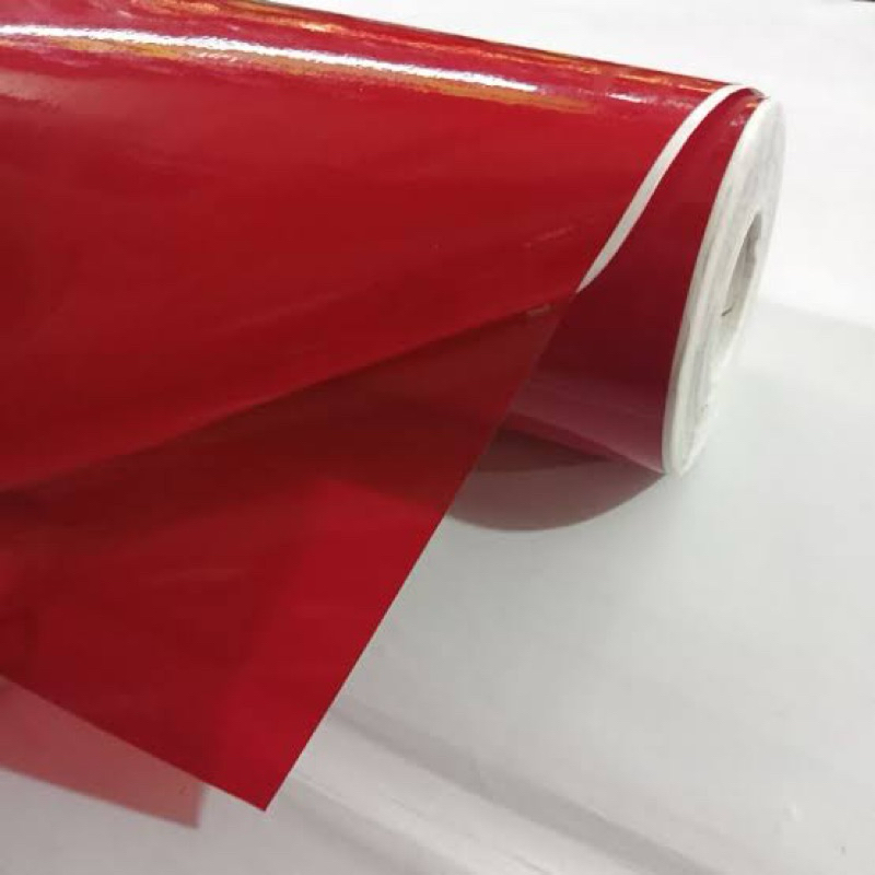 Jual Skotlet sticker merah transparan glossy stiker merah tembus ...