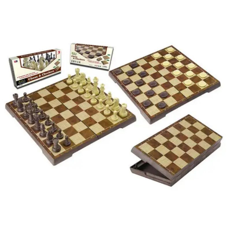 Jual Catur Magnet Besar Premium UB 2 in 1 Chess & Checkers Set 4856C ...