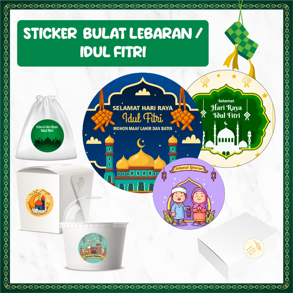 Jual [264 Pcs] Sticker Bulat Lebaran Idul Fitri Tahun Baru Islam Cocok ...