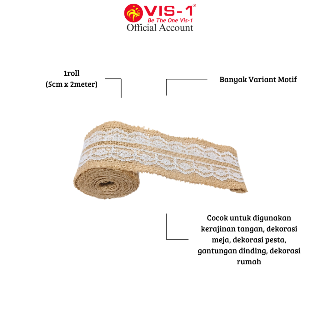 Jual VIS-1 Tali Renda kode JBR-048 / Tali Jute / Tali Rami / Tali Goni ...