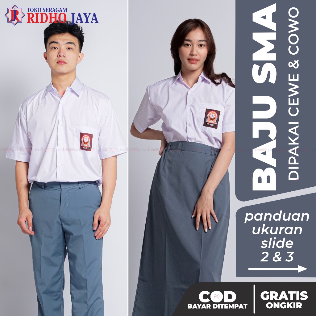 Jual RIDHO JAYA Baju SMA Seragam Sekolah Seragam SMA Seragam Putih