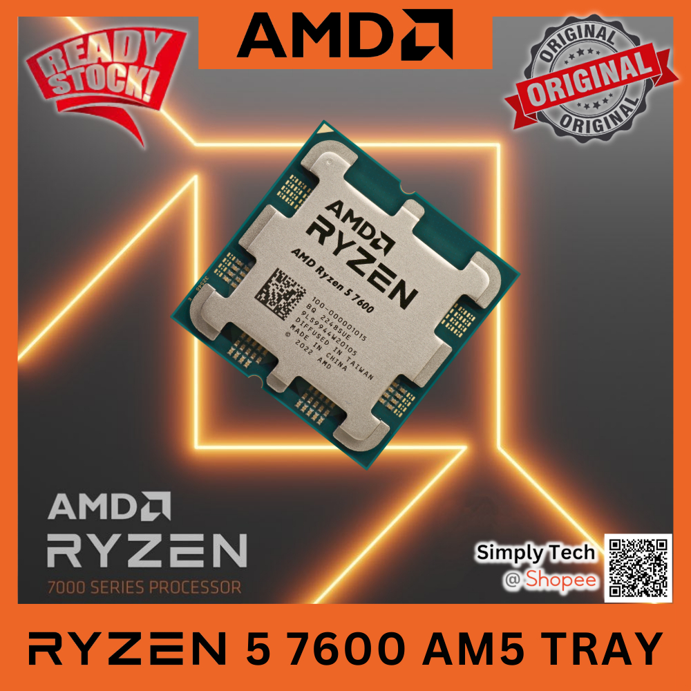 Jual Processor AMD Ryzen 5 7600 Tray R5 5.1GHz Socket AM5 CPU PC ...