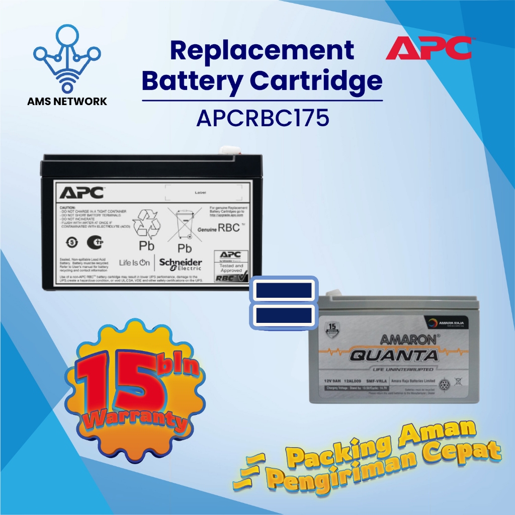 Jual APCRBC175 RBC175 Battery Competible For UPS APC AMARON QUANTA 9AH ...