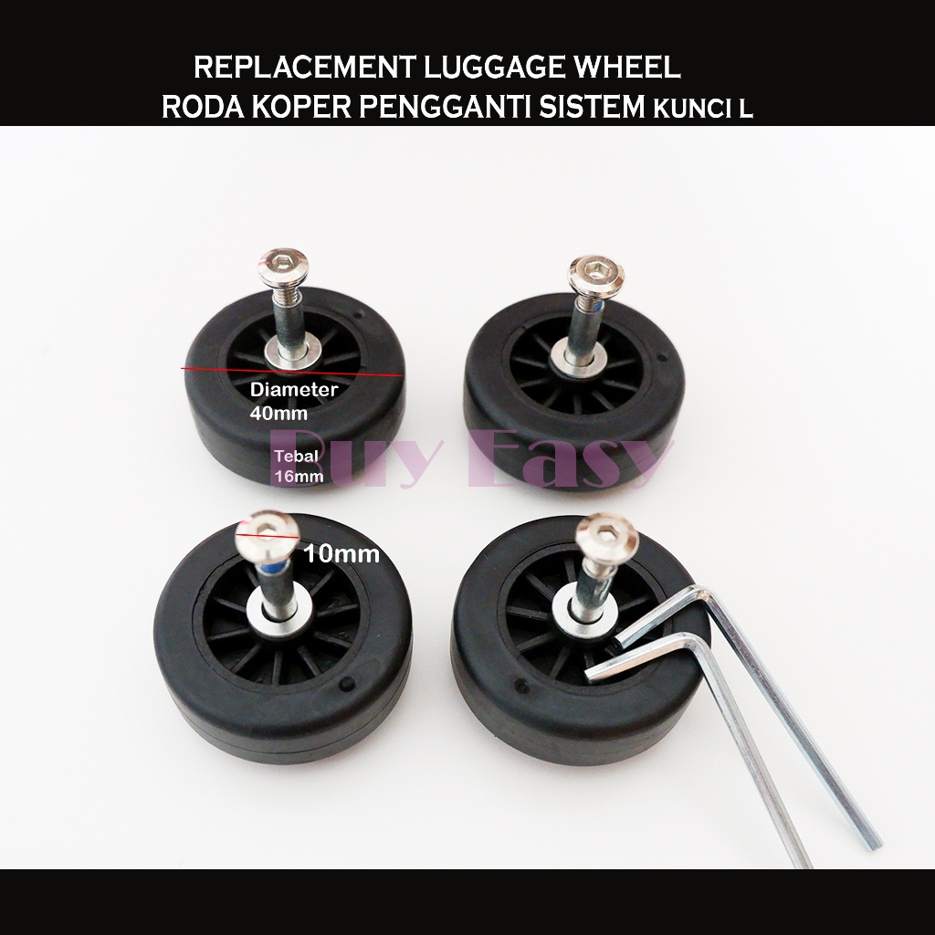 Jual Roda Koper Pengganti diameter 40mm | Single Black | Sudah Termasuk ...