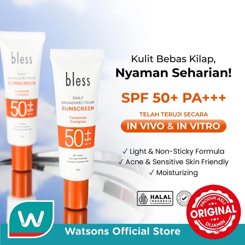 Jual Bless Daily Broadspectrum Sunscreen SPF50 30g | Shopee Indonesia