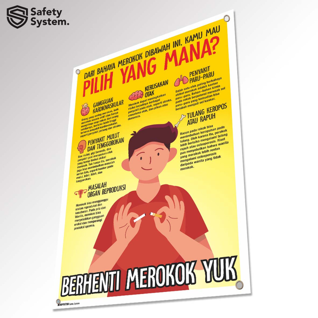 Jual Spanduk Banner K3 Keselamatan Kerja Berhenti Merokok Akibat ...
