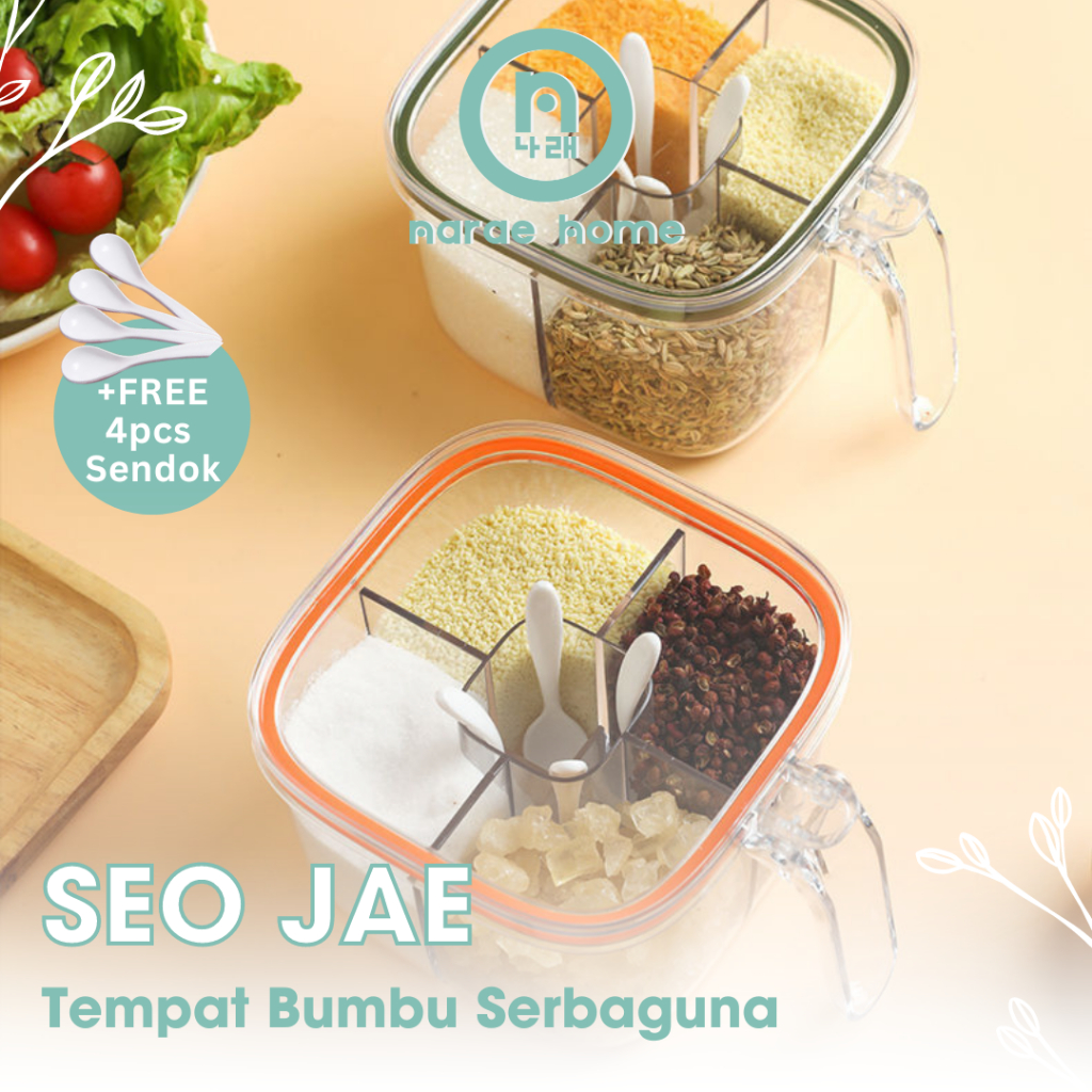 Jual NARAE - SEO JAE Container Bumbu Rempah Minimalis Toples Bumbu 4 in ...