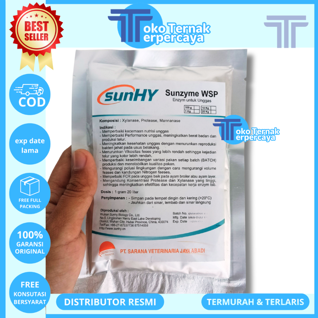 Jual SUNZYME WSP 100 GRAM - Enzim Larut Air - Enzyme untuk Ternak ...