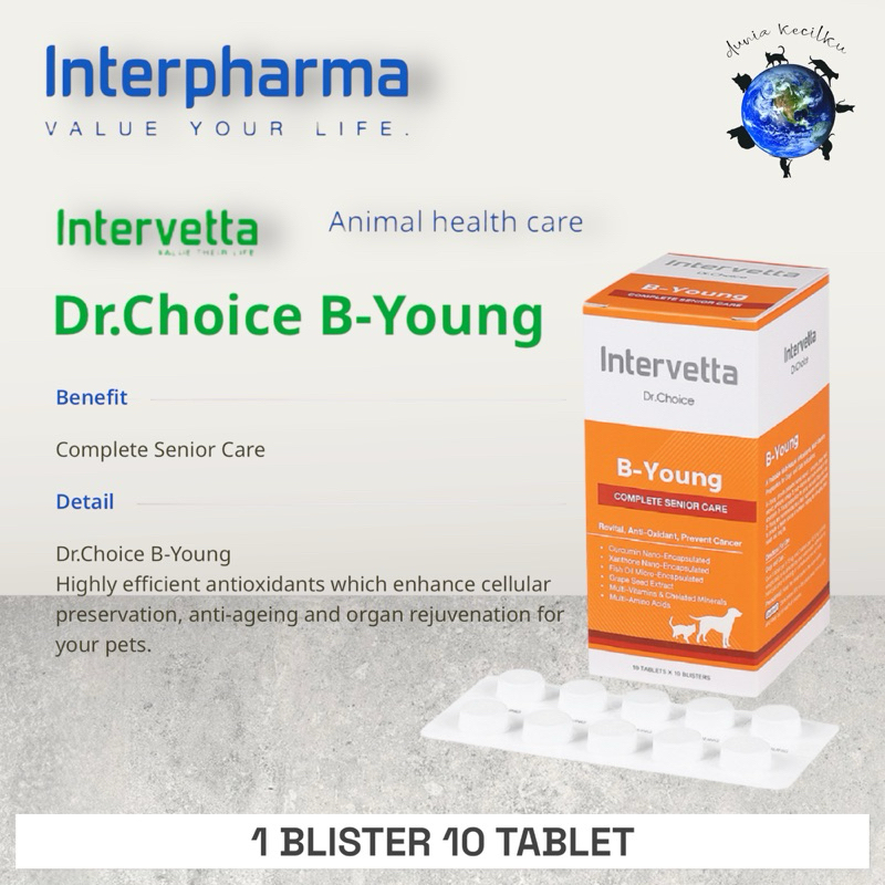 Jual Intervetta B-Young Complete Senior Care Cat / Dog Suplemen Rejuve ...