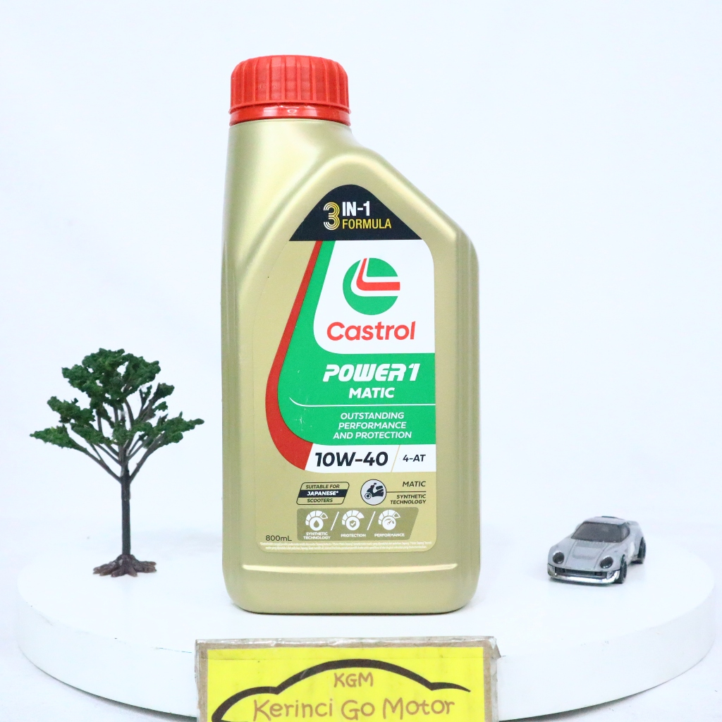 Castrol Power Matic SAE 10W-40 800ml API SN JASO MB Oli Motor Scooter  Mesin Bensin Pelumas Synthetic Scootek Technology Original