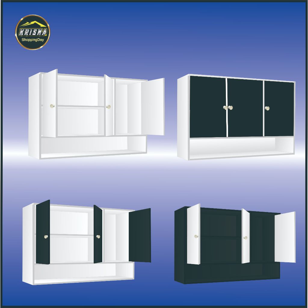 (KS004)Kitchen Set Atas 3 Pintu Murah/Kitchen Set Terbaru dari Kayu 3 Pintu Atas/Lemari Dapur Gantung Kayu Aesthetic Jumbo 90x30x60cm