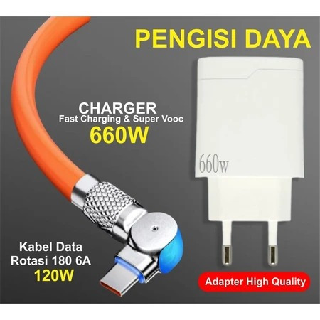 Jual Charger 660W Batok X16 + Kabel Data Fast Charging Putar / Rotasi ...