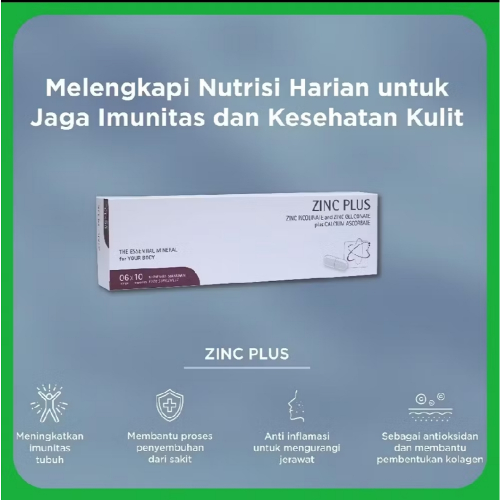 Jual Zinc Plus Strip 10 Kapsul Suplemen Jerawat Rambut Rontok | Shopee ...