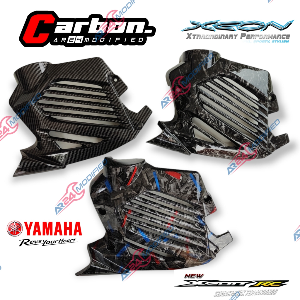 Jual Cover Tutup Radiator Aerox 125 Xeon GT/RC Carbon WTP Carbon Celup ...