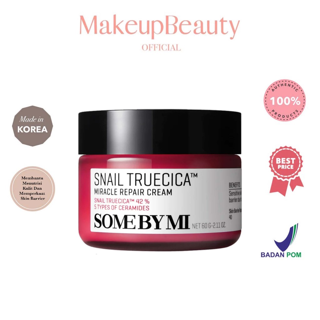 SOMEBYMI Snail TrueCICA Miracle Repair Cream – Mit Schneckenschleim & Ceramiden, Für Hautregeneration
