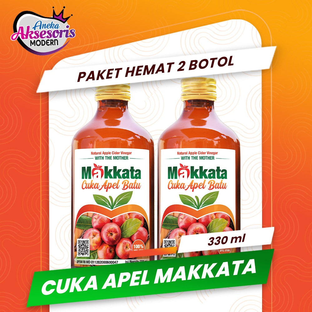 Jual BUNDLING CUKA APEL MURNI MAKKATA 2 BOTOL Perasan Apel Utuh Tanpa ...