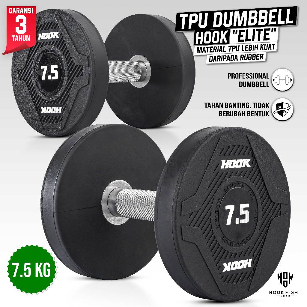 Jual Dumbbell Hook 7.5 kg Alat Fitnes Home Gym Dumble Barble Angkat ...