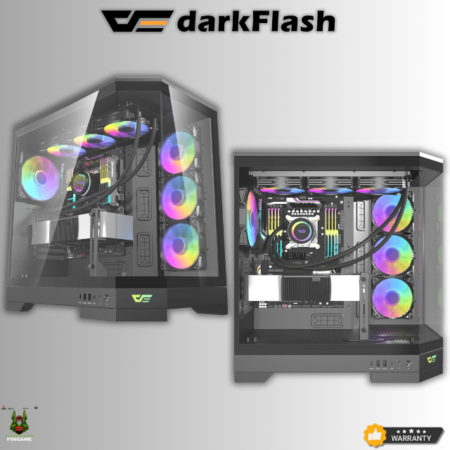 Jual darkFlash Casing DQX90 ATX PC [SUDAH TERMASUK 4 ARGB FAN] | Shopee ...
