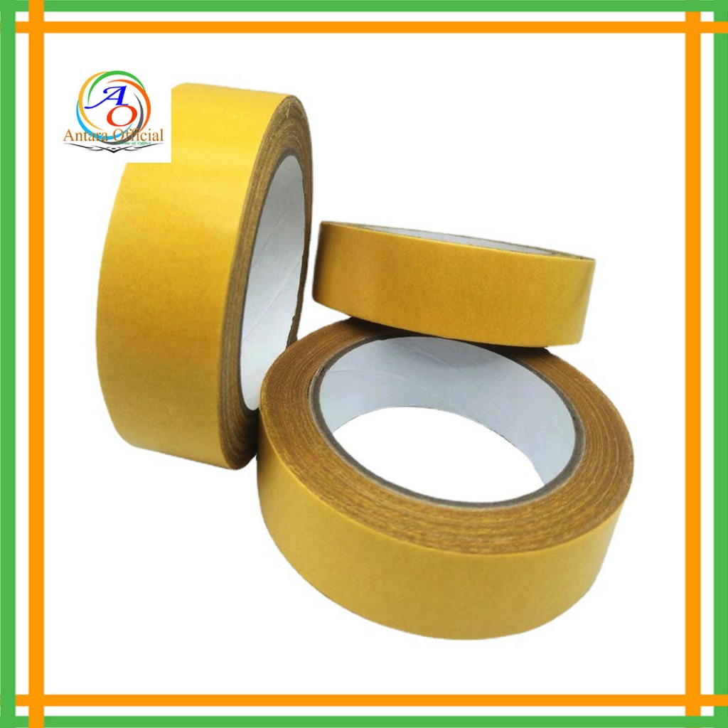 Jual Double Tape Kain Kuning Dua Sisi Tape Fiber Lakban Super Strong ...