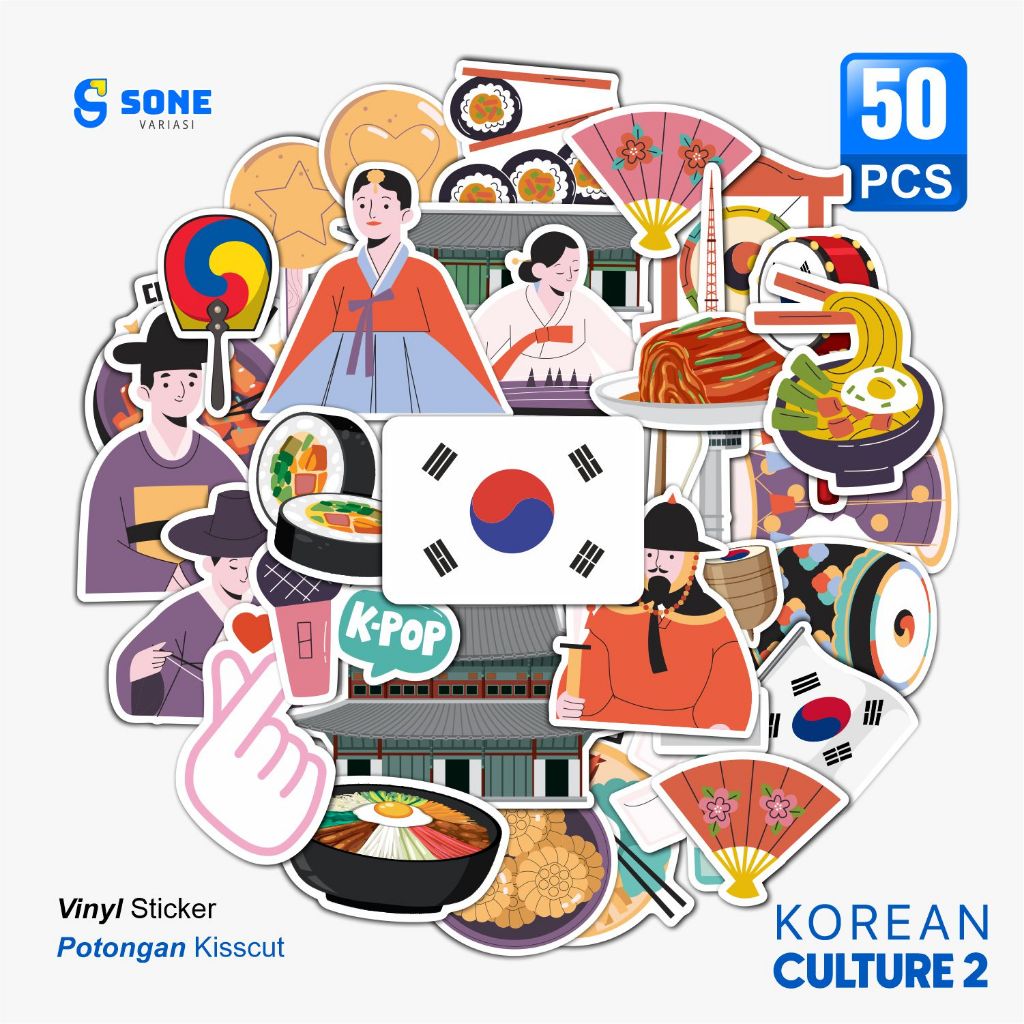 Jual Stiker Pack Korean Culture 2 Aesthethic Vinyl Waterproof Sticker ...