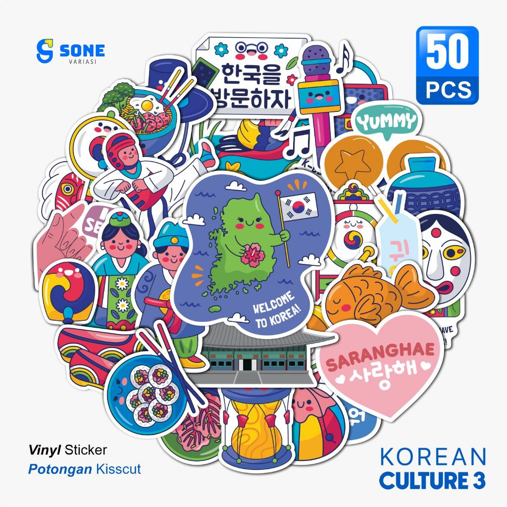 Jual Stiker Pack Korean Culture 3 Aesthethic Vinyl Waterproof untuk ...