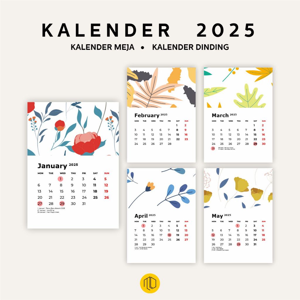 Jual Kalender 2025 / Kalender Aesthetic 2025 / Kalender Meja 2025 ...