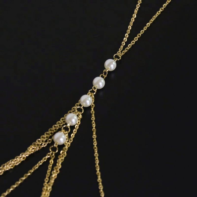 Jual Body Chain Pearl Multilayer Chain Necklace Fashion Rantai Body ...