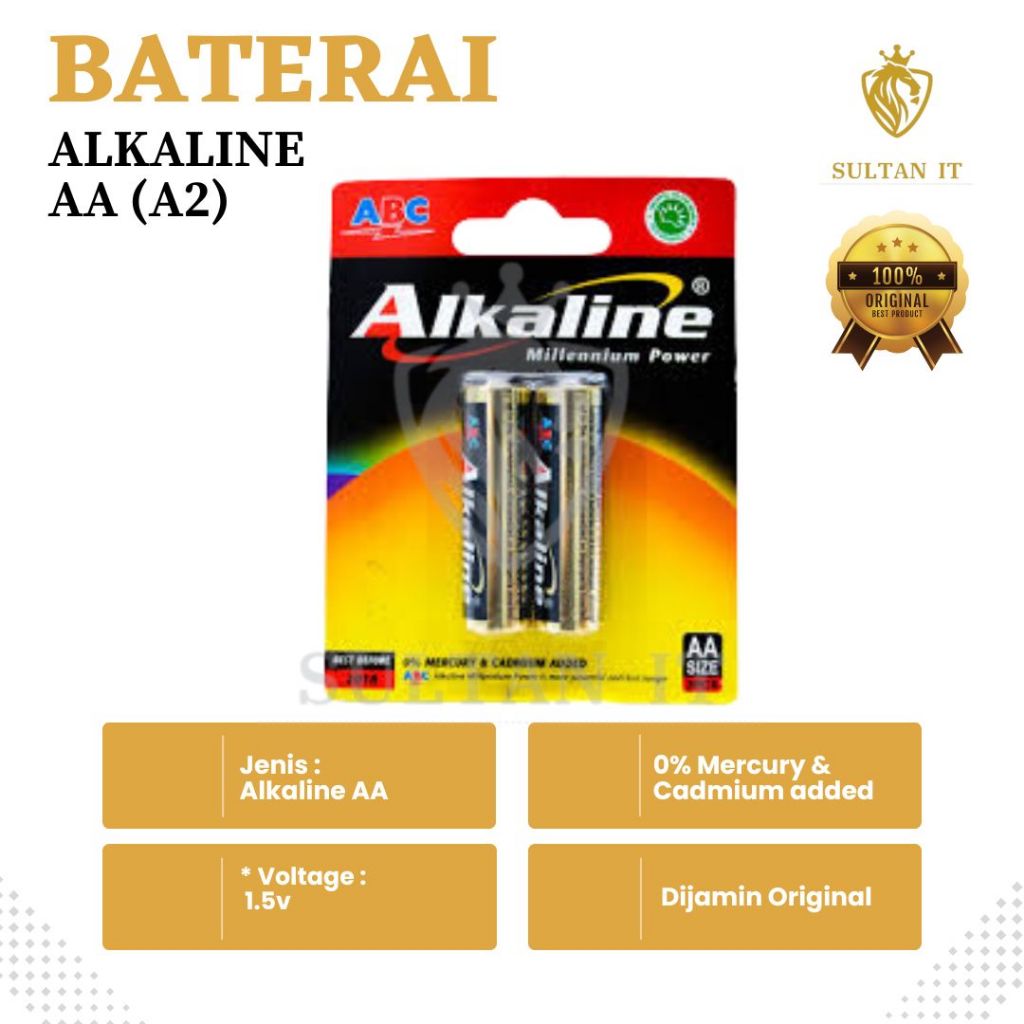 Jual ALKALINE Baterai AA (A2) isi 2 pcs Original | Shopee Indonesia