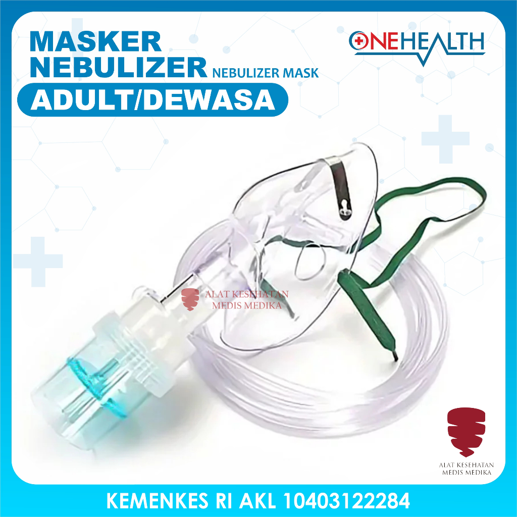 Jual Masker Nebulizer Dewasa OneHealth Nebuliser Mask Adult L Large ...