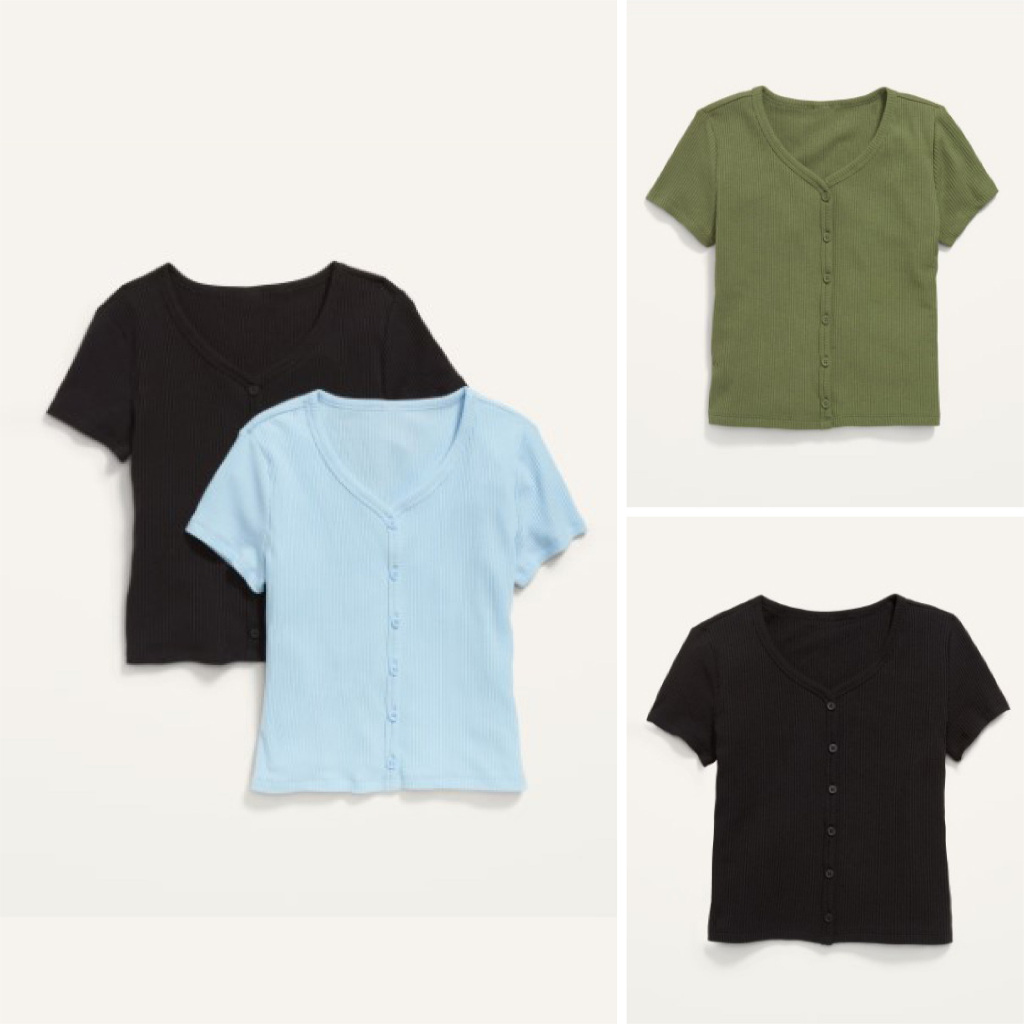 Little M Rib Solid Kaos Anak Perempuan