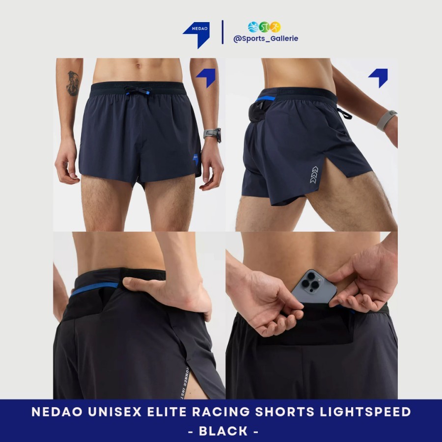 Jual NEDAO Unisex LightSpeed Racing Shorts Black | Shopee Indonesia