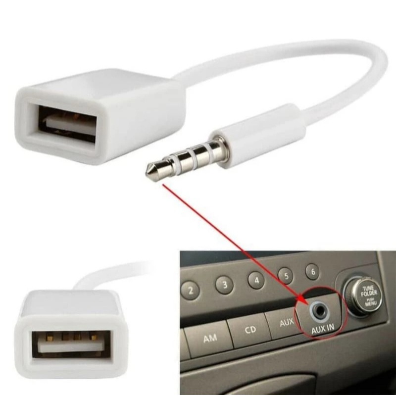 Jual Jack 3.5mm AUX Audio Plug To USB 2.0 OTG Adapter Converter Cable