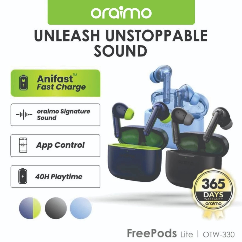 Jual Oraimo Freepods Lite Earphone Bluetooth True Wireless OTW-330 ...