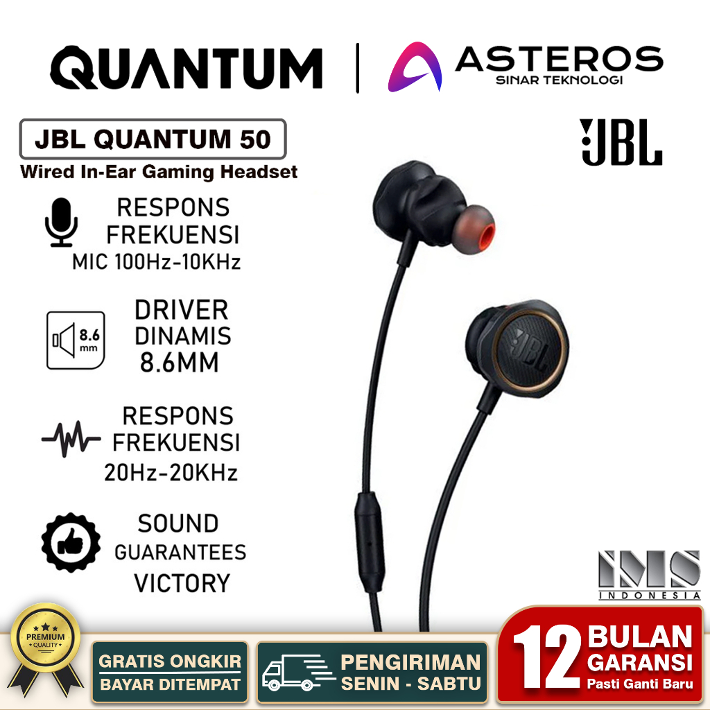 JBL Quantum 50 Wired In-Ear Gaming Earphone