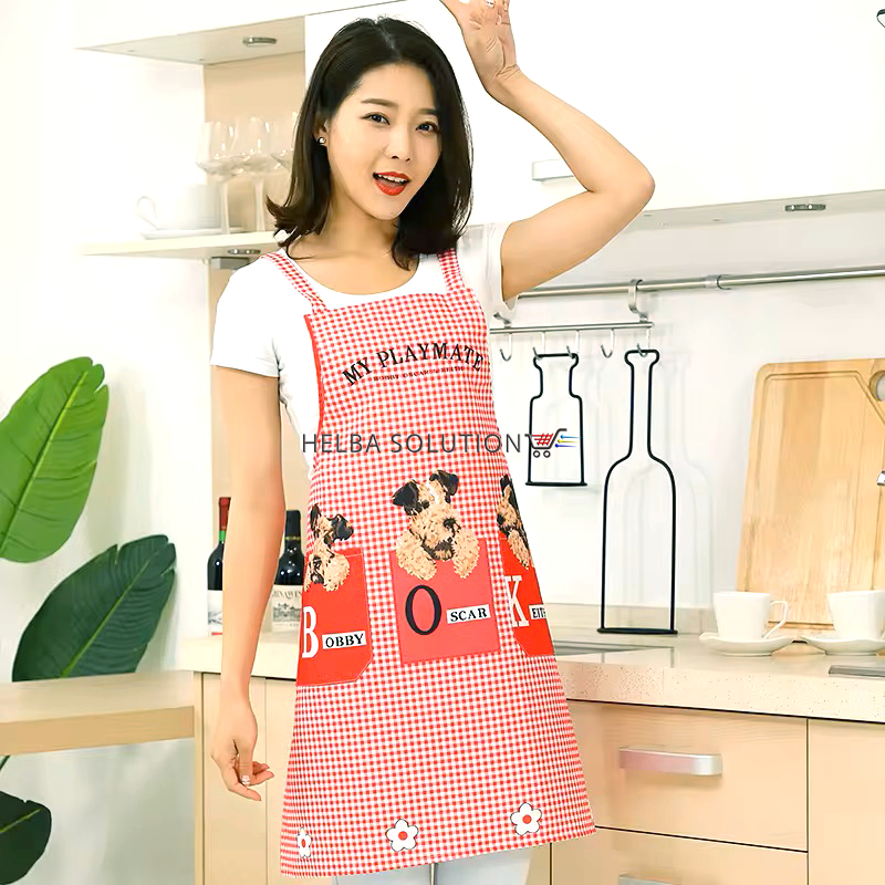 Jual Apron Dapur Celemek Masak Anti Air Clemek Koki Barista Motif ...