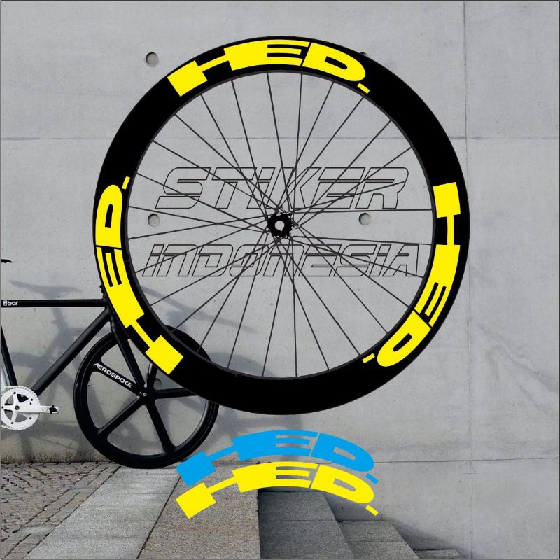 Jual stiker velg sticker rims fixie roadbike 700c HED | Shopee Indonesia
