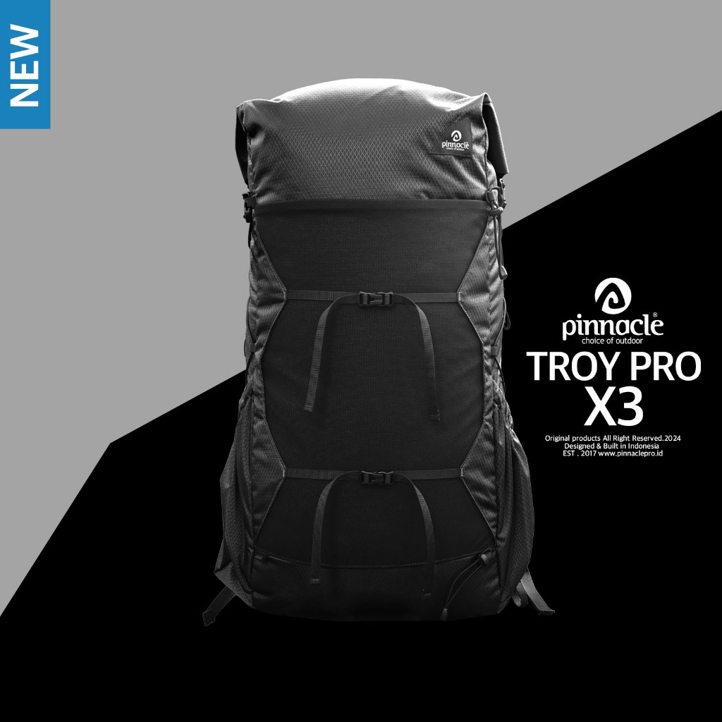 Jual Pinnacle Pro Official Troy Pro X3 38L Backpack Diamond Gridstop ...