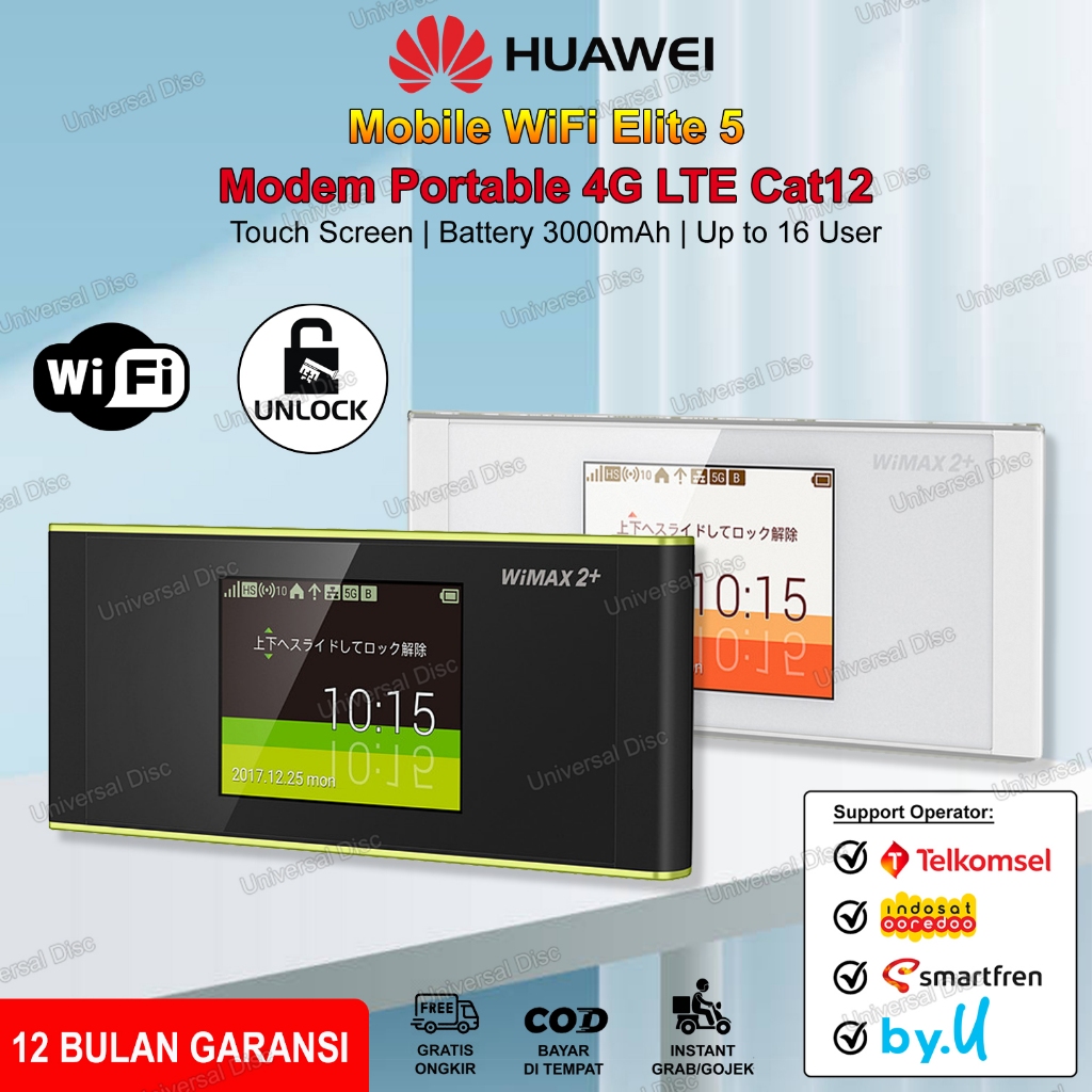 Jual Modem WiFi 4G LTE Elite 5 Huawei W-05 Portable Mifi Wimax 2+ CAT ...
